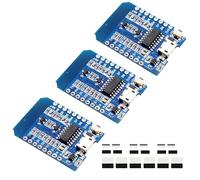 QIQIAZI ESP8266 - Tarjeta de desarrollo Mini NodeMCU WiFi ESP8266-12F CH340G WLAN Módulo con CH340G, con puerto micro USB, compatible con Arduino (3PCS)