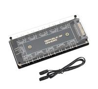 QIQIAZI - Ventilador ARGB de 5 V, 3 pines, para PC, divisor RGB, 10 puertos con cable de extensión de 3 pines para tiras de luz LED RGB