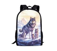 QIQISE Mochilas de lobo de nieve para niños, bolsas de libros para niños de sexto grado, bolsa de hombro grande impermeable para laptop, mochila para estudiantes, adolescentes y niñas, escuela