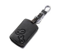Qirc - Funda de piel para Renault Clio Scenic Megane Duster Sandero Captur Twingo Koleos Llavero Smart Car Key Ring (línea marrón)