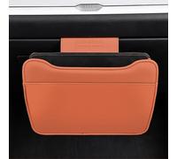 Qirc Papelera de Cuero para Coche para Guantera de Pasajero, Cubo de Basura Colgante Mejorado, Organizador de Almacenamiento Plegable Impermeable para Coche, Accesorios Interiores Multiusos para SUV