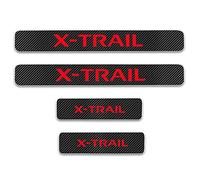 Qirc - Protector de umbral para Puerta de Coche de Fibra de Carbono para X-Trail - Adhesivo Decorativo - Accesorio de Modelado (Rojo)
