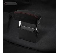 Qirc - Reposabrazos de altura ajustable, soporte para la muñeca, el antebrazo y el codo, protector de la consola central universal del coche (negro,rojo, ante)