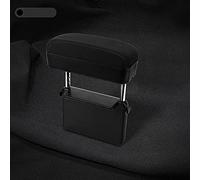 Qirc - Reposabrazos de altura ajustable, soporte para la muñeca, el antebrazo y el codo, protector de la consola central universal del coche (negro, ante)