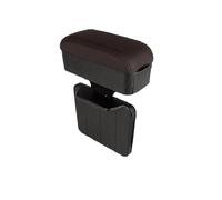 Qirc Reposabrazos para coche, consola central, extensor, soporte de muñeca para codo y antebrazo, altura ajustable, almohadilla cómoda universal (marrón, con portavasos)