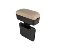 Qirc Reposabrazos para coche, consola central, extensor, soporte de muñeca para codo y antebrazo, altura ajustable, almohadilla cómoda universal (beige, con portavasos)