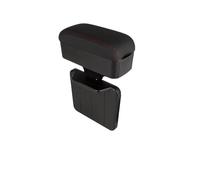 Qirc Reposabrazos para coche, consola central, extensor, soporte de muñeca para codo y antebrazo, altura ajustable, almohadilla cómoda universal (línea negra y roja, con portavasos)