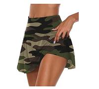 Qiribati Mujer De Camuflaje Activo Falda De Tenis Atlético Skorts Una Línea De Falda Plisada con Pantalones