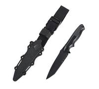 QIRUIMY Cuchillos tácticos de plástico, cuchillos de combate de goma flexibles con palos, amantes del entrenamiento de la pistola de aire CS Cosplay Modelo de la daga vestido (Negro)