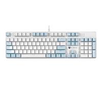 Qisan Teclado mecánico para juegos con cable, teclado retroiluminado LED azul hielo, interruptor marrón, tamaño completo, 104 teclas, diseño de EE. UU., teclado de computadora, accesorios para juegos,