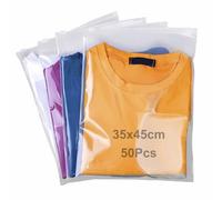 QISF 50 bolsas reutilizables con cierre hermético para ropa, bolsas grandes de plástico para hospitales, bolsas de hospital de 35 x 45 cm, bolsa de sellado transparente, organizador de equipaje