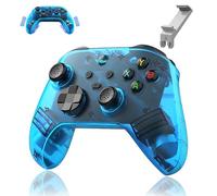 QISHENKOLA G6 Mando inalámbrico para juegos,mando para PC con Bluetooth 5.3,control de movimiento de seis ejes,5 modos de conexión,compatibilidad multiplataforma,Android 6.0 (Azul, Mando+soporte)