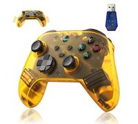 QISHENKOLA G6 Mando inalámbrico para juegos,mando para PC con Bluetooth 5.3,control de movimiento de seis ejes,5 modos de conexión,compatibilidad multiplataforma,Android 6.0 (Amarillo, Mando+USB)