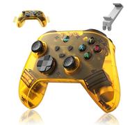 QISHENKOLA G6 Mando inalámbrico para juegos,mando para PC con Bluetooth 5.3,control de movimiento de seis ejes,5 modos de conexión,compatibilidad multiplataforma,Android 6.0 (Amarillo, Mando+soporte)