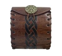 QishGO Monedero medieval para cosplay, monedero, renacentista, riñonera, bolsa de piel sintética, bolsa pequeña para vacaciones, Brown, about 8x9.5cm/3.15x3.74'', Tipo A