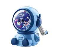 QishGO Sacapuntas manual de dibujos animados astronauta, herramienta de afilado de lápices, alimentación automática para niñas y niños, color azul