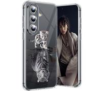 Qissy Coque pour Samsung A37 5G Chat Silicone Paillette Antichoc Housse Anti-rayures Protection Bumper Case Ultra Fine Souple antichoc Étui pour Samsung Galaxy A37 5G Coque Mince (Tigre)