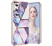 Qissy Coque pour Samsung A37 5G Mármol Silicone Paillette Antichoc Housse Anti-rayures Protection Bumper Case Ultra Fine Souple antichoc Étui pour Samsung Galaxy A37 5G Coque Mince (Violet)