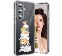 Qissy Coque pour Samsung A57 5G Chat Silicone Paillette Antichoc Housse Anti-rayures Protection Bumper Case Ultra Fine Souple antichoc Étui pour Samsung Galaxy A57 5G Coque Mince (chats)