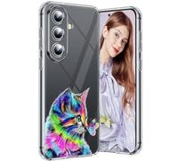 Qissy Coque pour Samsung A57 5G Chat Silicone Paillette Antichoc Housse Anti-rayures Protection Bumper Case Ultra Fine Souple antichoc Étui pour Samsung Galaxy A57 5G Coque Mince (Chat)