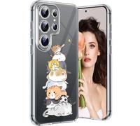 Qissy Coque pour Samsung S26 Ultra 5G Chat Silicone Paillette Antichoc Housse Anti-rayures Protection Bumper Case Ultra Fine Souple antichoc Étui pour Samsung Galaxy S26 Ultra 5G Coque Mince (chats)