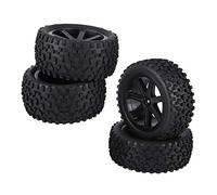 Qiterr 【 】 Neumáticos de Coche RC de 4 Piezas, 1/10 RC Camión Neumático de Goma Rueda Accesorios de neumáticos para Racing Buggy Crawler Car(Negro)