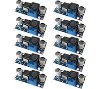 QitinDasen 10Pcs Premium XL6009 DC to DC Boost Converter Module, Módulo Convertidor de Refuerzo, Regulador Elevador de Voltaje de 3～32V a 5～35V, Módulo Step-Up de Fuente de Alimentación Ajustable 4A