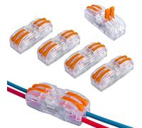 QitinDasen 15Pcs KV212 Palanca Tuerca Cable Conector, 2 en 2 fuera Bilateral 4 Puertos Transparente Compacto Conductor Conector, Rápido Cable Conector Resorte Bloque Terminal