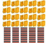 QitinDasen 20 Pares Premium XT30 Bateria Connector, XT30 Macho Hembra Bullet Conector con Tubo Termorretracción, para RC Coche/Barco/LiPo Batería