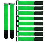 QitinDasen 20 Piezas 30 X 2 cm Nailon Cables Bridas, Correas de Cable Reutilizables, Tiras de Cable Ajustables, Ataduras de Cable Multiusos con Gancho y Bucle (Verde)