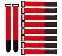 QitinDasen 20 Piezas 30 X 2 cm Nailon Cables Bridas, Correas de Cable Reutilizables, Tiras de Cable Ajustables, Ataduras de Cable Multiusos con Gancho y Bucle (Rojo)