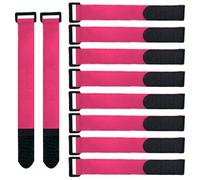 QitinDasen 20 Piezas 30 X 2 cm Nailon Cables Bridas, Correas de Cable Reutilizables, Tiras de Cable Ajustables, Ataduras de Cable Multiusos con Gancho y Bucle (Rosa)