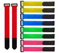 QitinDasen 20 Piezas 30 X 2 cm Nailon Cables Bridas Set, Correas de Cable Reutilizables, Tiras de Cable Ajustables, Ataduras de Cable Multiusos con Gancho y Bucle (Rojo Amarillo Azul Verde Rosa)