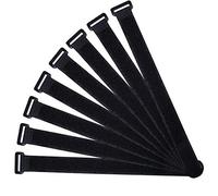 QitinDasen 20Pcs Premium 40cm Bridas de Cable, Cable Ataduras Cable Tiras Set, Reutilizables Cable Ties, Gancho Bucle Correas, Cable Organizador Negro