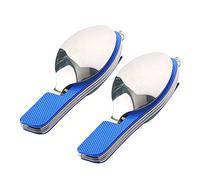 QitinDasen 2Pcs Premium 4 en 1 Cubiertos Camping Plegable, Vajilla Camping Plegable, Multifuncional Acero Inoxidable Cubiertos Kit Cuchillo Tenedor Cuchara Abrebotellas (Azul)
