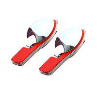 QitinDasen 2Pcs Premium 4 en 1 Cubiertos Camping Plegable, Vajilla Camping Plegable, Multifuncional Acero Inoxidable Cubiertos Kit Cuchillo Tenedor Cuchara Abrebotellas (Rojo)