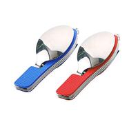 QitinDasen 2Pcs Premium 4 en 1 Cubiertos Camping Plegable, Vajilla Camping Plegable, Multifuncional Acero Inoxidable Cubiertos Kit Cuchillo Tenedor Cuchara Abrebotellas (Rojo + Azul)