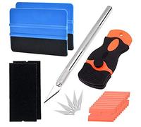 QitinDasen 2Pcs Premium Raspador de Borde de Fieltro, con 2Pcs Borde de Fieltro de Tela, Cuchillo de Manualidades y 5Pcs Cuchillas, Raspador de Cuchilla de Afeitar y 10Pcs Cuchillas de Plástico