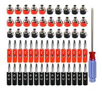 QitinDasen 30 Pares Premium 4mm Banana Conector Plug Socket, Chapado Nickel Banana Enchufe y Binding Post Terminal, para Altavoz, Audio/Video Receptor (Rojo & Negro)