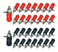 QitinDasen 30Pcs Premium Banana Conector Socket y Hembra, Binding Post Terminal, Altavoz Entrada Encuadernación Terminal, para 4mm Banana Enchufe (Rojo y Negro)