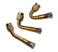 QitinDasen 3Pcs Profesional Neumático Válvula Extensión Adaptador Kit, Extensión de Vástago de Neumático, Latón Neumático Válvula Extensión Schrader Válvula Adaptador (45°, 90°, 135°)