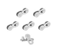 QitinDasen 5 Pares Conector de Cadena de Bicicleta de 11 Velocidades, Eslabón Perdido de Bicicleta, Eslabones de Liberación Rápida de Cadena de Bicicleta Reutilizables (Plateado)
