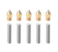 QitinDasen 5 Piezas 3D Impresora Extrusora 0.4 mm Latón Boquilla Impresión Cabezal y 5 Piezas 3D Impresora Extrusora M6 X 30 mm Acero Inoxidable Boquilla Garganta Tubo