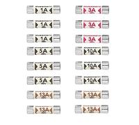 QitinDasen 5 Valores 16Pcs BS1362 Fusibles Set, 25 X 6.3mm Fusible Tubo Cerámico, 240V Fusible Cartucho (1A / 3A / 5A / 10A / 13A)