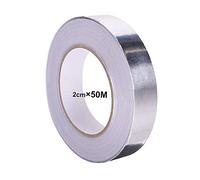 QitinDasen 50 m x 20 mm Premium aluminio lámina adhesiva cinta con adhesivo conductor, cinta adhesiva de aluminio sellado, para HVAC Reparación, Conductos, Aislamiento