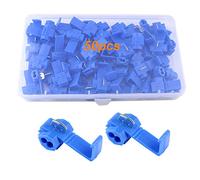 QitinDasen 50Pcs Rápido Empalme Cable Conectores, Conectore Rama Empalme Eléctricos, Rápido Terminales de Empalme Crimp Electrical (Azul)
