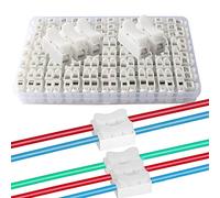 QitinDasen 62Pcs Premium Conectores Cable Resorte Rápido, Bloque Terminales de Conector Abrazadera Resorte, para Conectar Tiras de Luz LED (50Pcs CH2 + 12Pcs CH3)