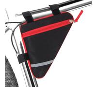 QitinDasen Bicicleta Triangular Bolsa, Bolsa Triángulo de Cuadro de Tubo Delantero de Bici Impermeable con Decoración Reflectante de Doble Cara (Rojo)