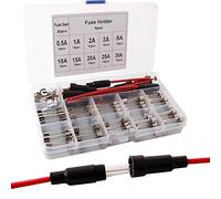 QitinDasen Juego de fusibles profesionales de tubo de vidrio de 6 x 30 mm, 100 piezas de soplado rápido, 20 asientos, 5 soportes en línea