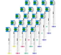 Qitizu Recambios Cepillos Compatible con Cepillos Electricos Oral B Braun, Cabezales de Dientes para Pro Vitality Smart Genius (20 Blanco, 20 unidad (Paquete de 1))
